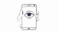 Eye in the Phone Royalty Free Stock Photo