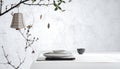 Minimal Gray Paper Surface for Sophisticated Japanese Dining Royalty Free Stock Photo
