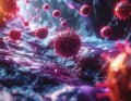 Coronavirus Infection: Microscopic View Royalty Free Stock Photo