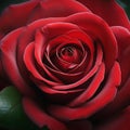 Close-up of a deep red rose showcasing intricately layered petals with a silky texture. Royalty Free Stock Photo