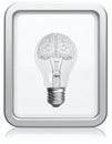 icon bulb brain Royalty Free Stock Photo
