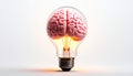 icon bulb brain Royalty Free Stock Photo