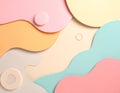 Abstract Modern Background with Memphis Papercut Style and Pastel Color Royalty Free Stock Photo