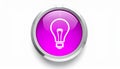 the glossy bulb icon - the pink glossy circle button with bulb pictogram - the idea bulb Royalty Free Stock Photo