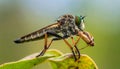 Beautiful Robber Fly - Close-Up of the beautiful Robber Fly (selective Focus) Royalty Free Stock Photo