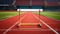 Hurdle on Running Track Royalty Free Stock Photo