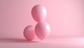 Abstract 3D render of floating pink balloons that collide with each other Royalty Free Stock Photo