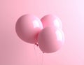 Abstract 3D render of floating pink balloons that collide with each other Royalty Free Stock Photo