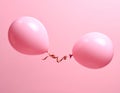 Abstract 3D render of floating pink balloons that collide with each other Royalty Free Stock Photo