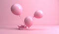 Abstract 3D render of floating pink balloons that collide with each other Royalty Free Stock Photo