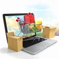 Online shopping concept, isllustration Royalty Free Stock Photo