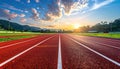 Sunrise on the Athletics Track Royalty Free Stock Photo