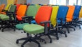 Colorful Office Chairs Lined Up Royalty Free Stock Photo