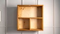 Wooden Wall Shelf With Compartments Royalty Free Stock Photo