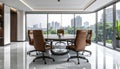 Modern Conference Room with City View Royalty Free Stock Photo