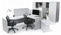 Modern Office Cubicle with Dual Workstations and Storage Royalty Free Stock Photo