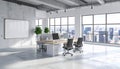 Modern Office Interior with Cityscape View Royalty Free Stock Photo