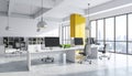 Modern Open-Plan Office with City View Royalty Free Stock Photo