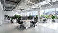 Modern Open-Plan Office with City View Royalty Free Stock Photo