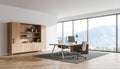 Modern Office Space with Mountain View Royalty Free Stock Photo