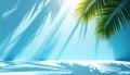 Summer backdrop with palm leaf shadows and sun rays Royalty Free Stock Photo