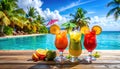 Tropical Paradise Cocktails Royalty Free Stock Photo