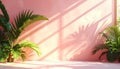 Tropical Oasis with Sunlit Shadows Royalty Free Stock Photo