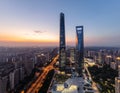 Shanghai Skyline at Dusk Royalty Free Stock Photo