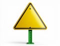 Blank Yellow Warning Sign on White Royalty Free Stock Photo