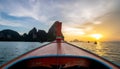 Longtail Boat at Sunset, Thailand Royalty Free Stock Photo