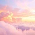 Gentle Pastel Clouds in Rose and Baby Orange at Sunrise Royalty Free Stock Photo
