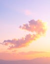 Gentle Pastel Clouds in Rose and Baby Orange at Sunrise Royalty Free Stock Photo