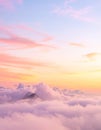 Gentle Pastel Clouds in Rose and Baby Orange at Sunrise Royalty Free Stock Photo