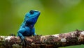 Blue-crested Lizard on tree with green background. Royalty Free Stock Photo