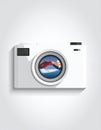 Camera icon, stock vector illustration Royalty Free Stock Photo