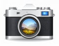Camera icon, stock vector illustration Royalty Free Stock Photo