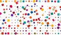 Geometric confetti vector background. Scatter of square elements. Random colored squa Royalty Free Stock Photo
