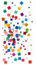 Geometric confetti vector background. Scatter of square elements. Random colored squa Royalty Free Stock Photo