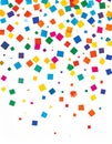 Geometric confetti vector background. Scatter of square elements. Random colored squa Royalty Free Stock Photo