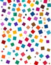 Geometric confetti vector background. Scatter of square elements. Random colored squa Royalty Free Stock Photo
