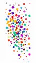 Geometric confetti vector background. Scatter of square elements. Random colored squa Royalty Free Stock Photo