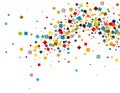 Geometric confetti vector background. Scatter of square elements. Random colored squa Royalty Free Stock Photo
