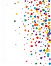 Geometric confetti vector background. Scatter of square elements. Random colored squa Royalty Free Stock Photo