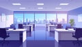 Modern Office Interior with City View Royalty Free Stock Photo
