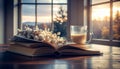 Cozy Morning Reading by a Sunny Window Royalty Free Stock Photo