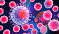 Measles morbilliviruses, illustration. Measles also known as morbilli and rubeola Royalty Free Stock Photo
