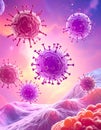 Measles morbilliviruses, illustration. Measles also known as morbilli and rubeola Royalty Free Stock Photo