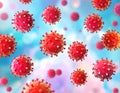 Measles morbilliviruses, illustration. Measles also known as morbilli and rubeola Royalty Free Stock Photo
