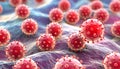 Measles morbilliviruses, illustration. Measles also known as morbilli and rubeola Royalty Free Stock Photo