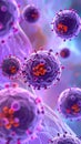Measles morbilliviruses, illustration. Measles also known as morbilli and rubeola Royalty Free Stock Photo